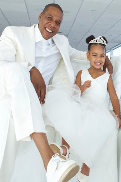 beyoncefashionstyle:    Jay Z and Blue Ivy at Miss Tina &amp; Richard Lawson’s Wedding  