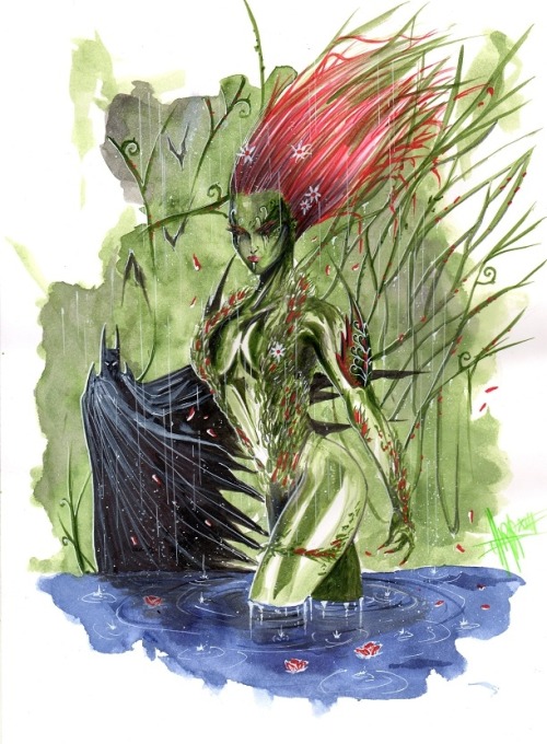 xombiedirge:  Poison Ivy and Batman by Anthony Darr