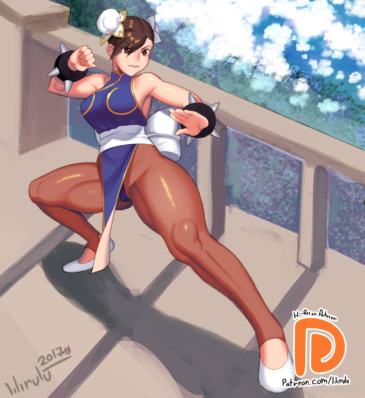 lilirulu: Patreon pin-up of Febuary of Chun-li from Street Fighter  Made with Manga