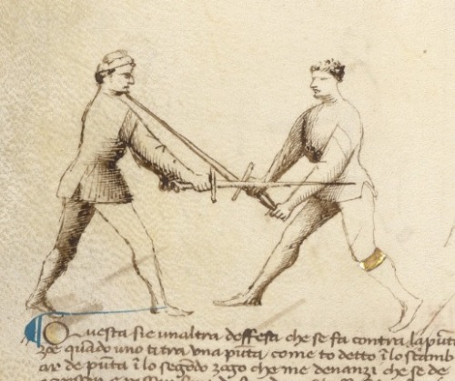 makoivis:  This is a cruel exchange of thrusts:In the art, a more deceptive thrust than this cannot be made.You attacked me with the point and I have given you this;And I can make more secure it by voiding out of the way. This play is called ‘Exchanging