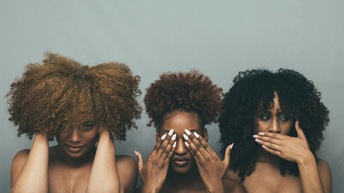 missrevived:   Hear no evil See no evil Speak no evil   No “Hear no perm” “See no perm” “Speak no perm” That was the original caption for this 