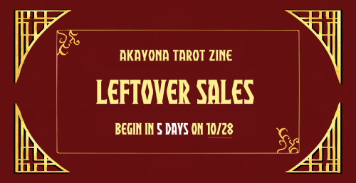 FIVE DAYS UNTIL LEFTOVER SALES BEGIN! This is the last chance to get physical merchandise from our s