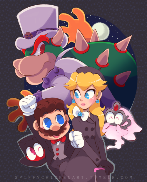 spiffychickenart: Played through Odyssey finally and oh man was it super duper fun and the Switch is such a cool system! And I realized when drawing this that despite having drawn plenty of Mario game fanart before, I never drew Mario and Peach themselves