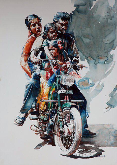 yougurtloves:  ARTIST OF THE DAY:  Rajkumar Sthabathy, India. MEDIUM: Watercolour   Stumbled upon vi