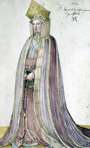 “Costume of a Livonian lady” and "Three mighty ladies from Livonia" by Albrech