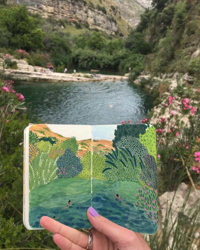 Pocket-Sized Notebooks Hold Miniature Paintings of Angela Mckay’s Travels