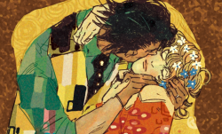 derrm:   通販のお知らせとラクガキです  (emulation of The Kiss by Gustav Klimt !)