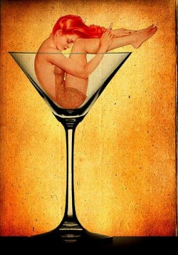 kitschgirl65:Alberto Vargas  Cocktail Glass with Girl