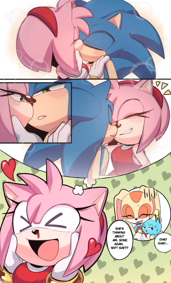 sonic the hedgehog and amy rose (sonic) drawn by chinchila010