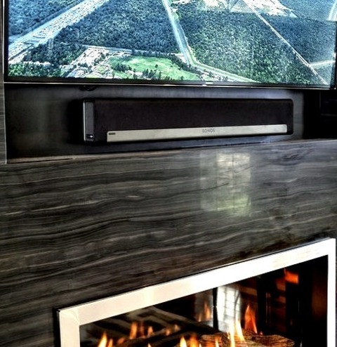 Contemporary Living Room New York Large Trendy Open Concept Dark Wood Floor And Brown Floor Living Room