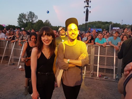 cathisamazing spotted Elena &amp; Igor watching Death Cab For Cutie’s set at Osheaga!