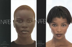 a-state-of-bliss:  Alek Wek &amp; Naomi Campbell for NARS 