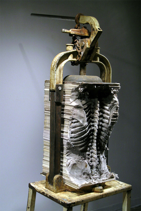 sixpenceee:  Skeleton carved from ordinary porn pictures