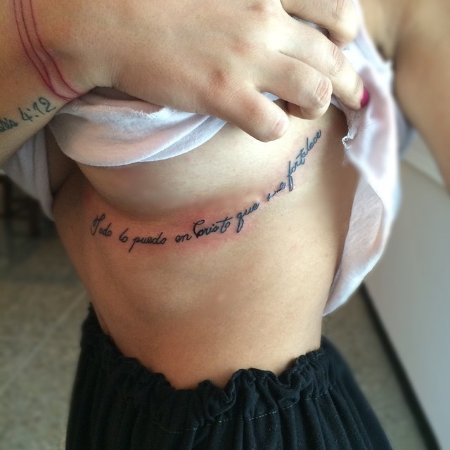 Todo lo puedo en Cristo que me fortalece! #tattoo #tatuaje #ink #letras #black #blacktattoo