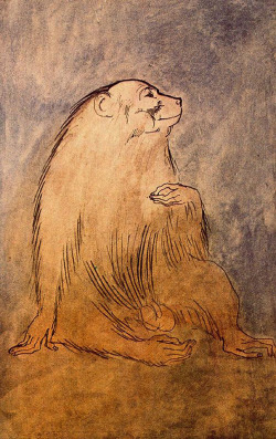 artist-picasso:  Seated monkey, 1905, Pablo