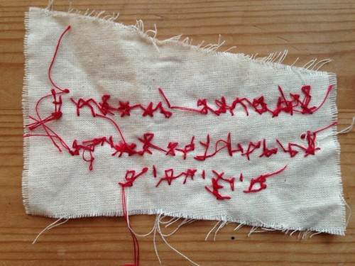 chili-jesson:i made this shitty embroidery the other day when i was sitting outside in the rain havi