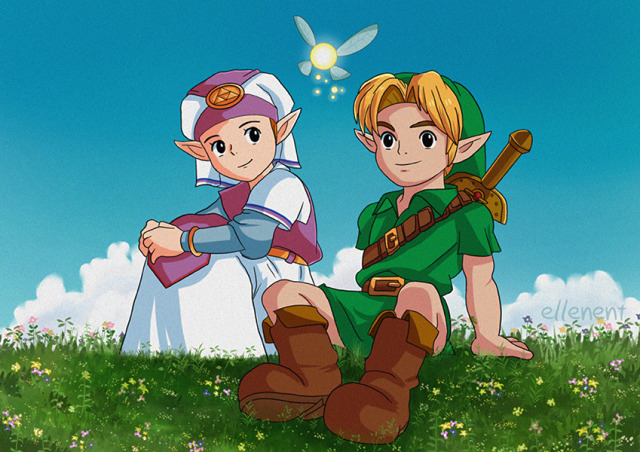 young link and zelda in ghibli style c: based on an official art of them! #the legend of zelda #princess zelda#link #ocarina of time #majoras mask#studio ghibli#tloz#nintendo#gaming #artists on tumblr #my art#digital art#young link #Im so bad making clouds but this time I improved lol  #also the grass  #this was a stream request from my sister lol she got good taste