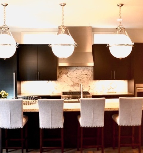 Transitional Kitchen DenverAn Undermount Sink, Flat-panel Cabinets, Black Cabinets, Granite Countertops,