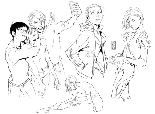 me-za-me-ro: New YOI sketch dump. Be careful, there is drunk Vitya on the last one!