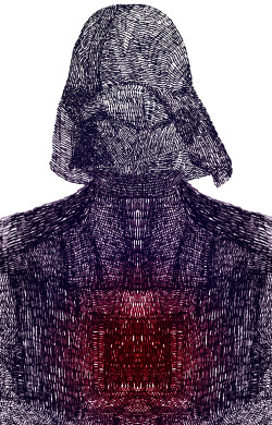 mossivisual:  Body 9. Darth Vader.Ballpoint pen on paper and digitally manipulated. 2014. Yes, ‘I’m your father’. http://facebook.com/mossitheartisthttp://instagram.com/mossivisual 