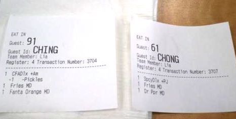 angryasiangirlsunited:  zuky:  Receipts, receipts, we got em, quite literally. Here are four receipts which have gone public via internet in the recent past: “Ching” and “Chong” — That’s what Chick-Fil-A labelled two UC Irvine students in