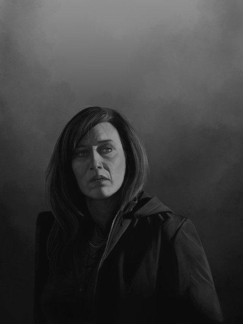 studiesinwhite:Been a while! Working on a study of Mrs S from Orphan Black, painted from scratch in 