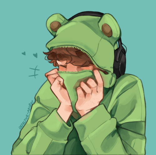 terraviridi:defective-aribot:I had the urge to draw frog hoodie karl,,AND I THANK YOU FOR THIS MASTE