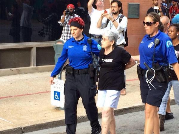 stunningpicture:  90-year-old Holocaust survivor Hedy Epstein was arrested in St.