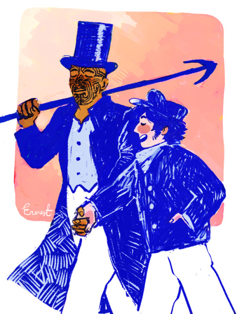 6utton:queequeg and ishmael! sauntering! in the streets of nantucket!