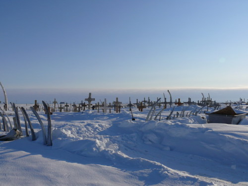 sixpenceee:  A graveyard that uses whale bones as a fence. (Source)