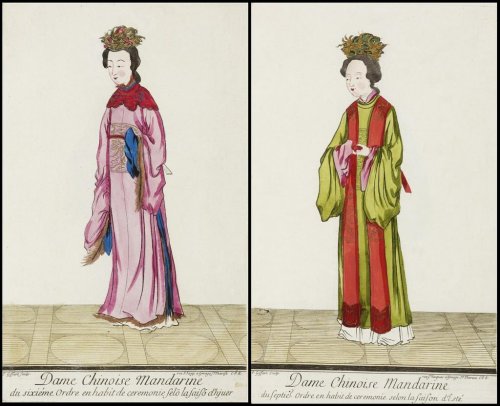 Illustrations of Chinese costumes by Joachim Bouvet from his 1697 book “L’Estat Present De La Chine,