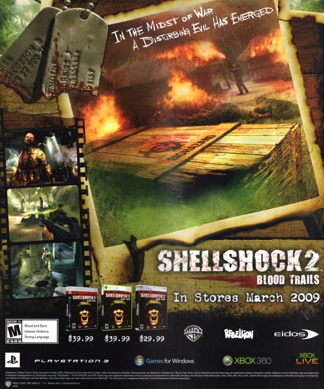 Video Game Print Ads — 'Shellshock 2: Blood Trails' [PC / PS3 / X360]