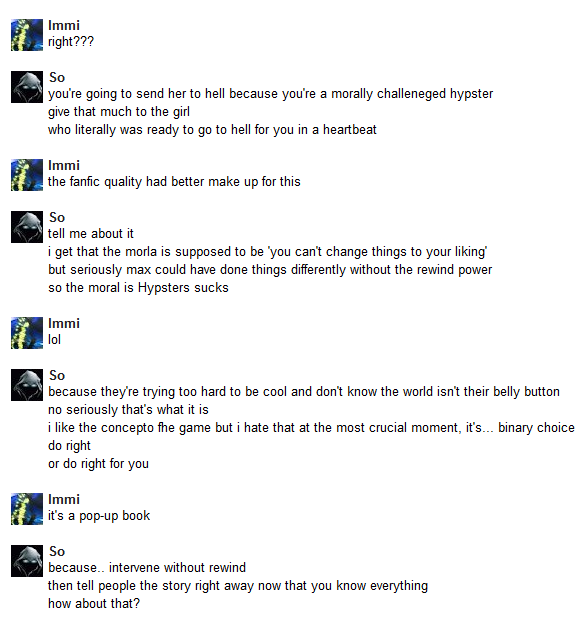 The title of this post is pretty inaccurate. There are maybe five sentences of interaction