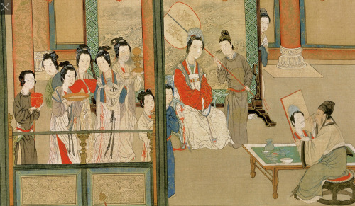 lycoris0:Traditional Chinese Hanfu in “Spring morning in the Han Palace” 《漢宫春晓图》(1494–1552) by Qiu Y