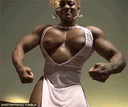 eroticfbbthoughts:  Monique!!!!!!  Awesome pecs! ;) ♡♡♡