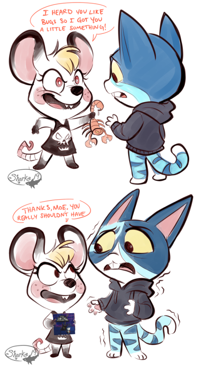 Some more animal crossing doodles.  I was not expecting to like Bella so much, but she really cracks