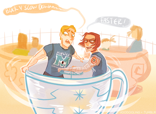 stella-rogers:voodooling:Steve and Bucky Explore the 21st Century - Disney World Part 1Because you k