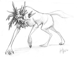 proteesiukkonen:  A werewolf with huge horns