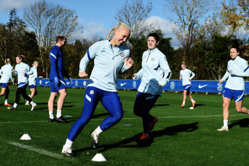 Chelsea FC during training session at Chelsea Training Ground on November 02, 2020 in Cobham, Englan