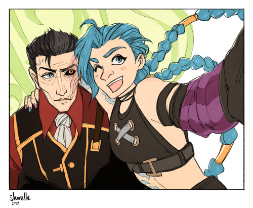 Jinx inventing the concept of selfies (are they a thing in Runeterra?)