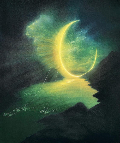 sakrogoat:Friedrich Hechelmann - Moonlit Night