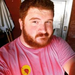 beardybooklover:  Wearing pink at work! #istandwithpp  (at Cowtippers Steaks &amp; Spirits) 