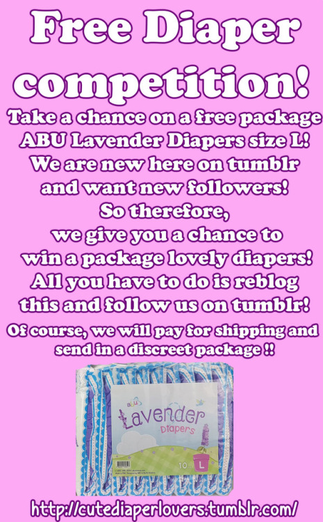 cutediaperlovers: Take a chance on a free package ABU Lavender Diapers size L! We are new here on tu