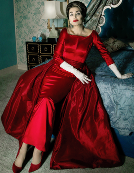 Susan Sarandon and Jessica Lange photographed for Emmy Magazine.