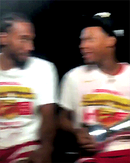 striveforgreatnessss:Kawhi Leonard and Kyle Lowry interview with Rachel Nichols.