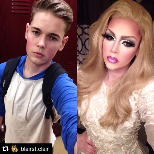boytogirl-me: #Repost @blairst.clair (@get_repost) ・・・ Happy #transformationtuesday ‍♂️➡️ #dragqueen
