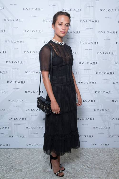 hollywood-fashion:Alicia Vikander in a Bulgari event in Rome on September 22, 2016.