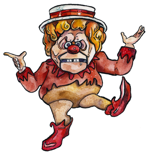 Heat Miser in watercolor and ink on paper.