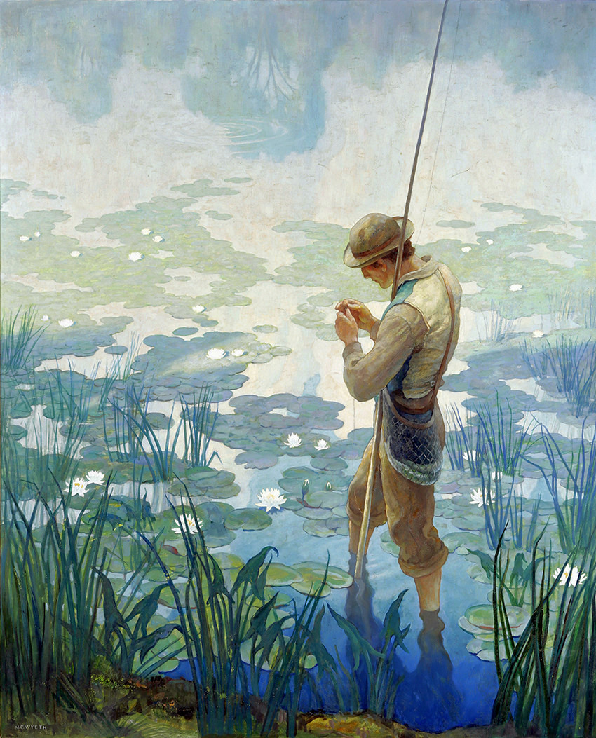 hajandrade: N.C. Wyeth, “Thoreau Fishing,” 1936, oil on hardboard, 38½ x 33