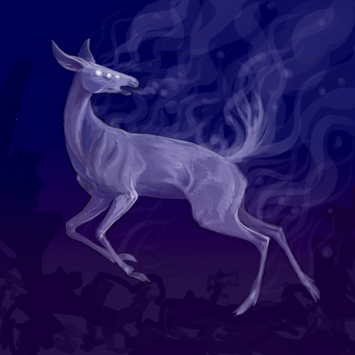 deadbirdlife:Smoke Deer drawn tonight while streaming, requested by @loch-mint 